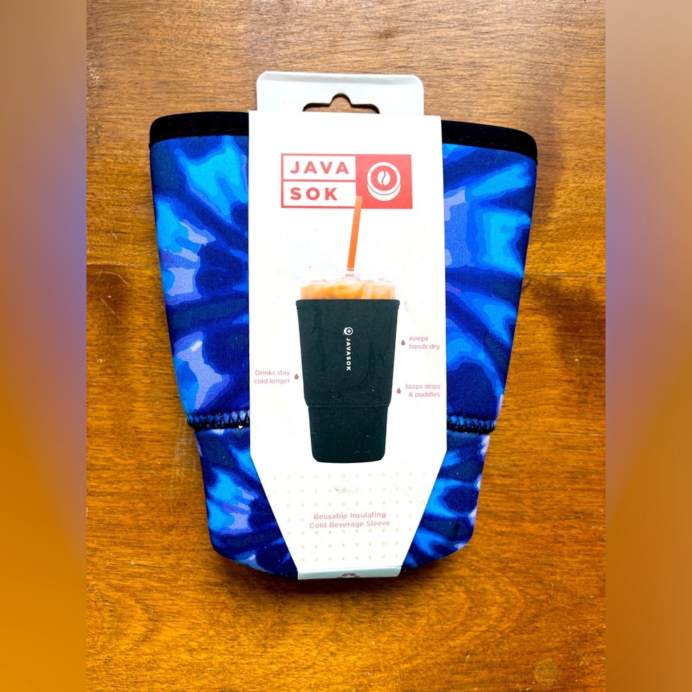 New Java Sok Reusable Neoprene Insulator Sleeve for Iced Coffee Cups Large.